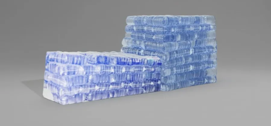 Stacked bags of Ajalisco sachet water